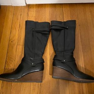 Dr Scholls Wedge Heel Leather Boots